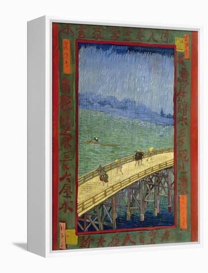 Bridge in the Rain (After Hiroshige)-Vincent van Gogh-Framed Stretched Canvas