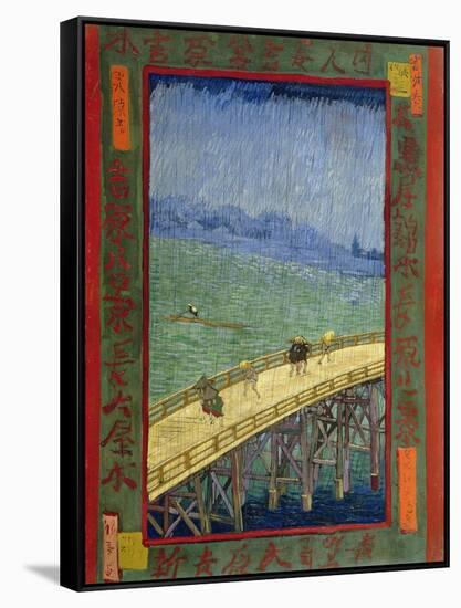 Bridge in the Rain (After Hiroshige)-Vincent van Gogh-Framed Stretched Canvas