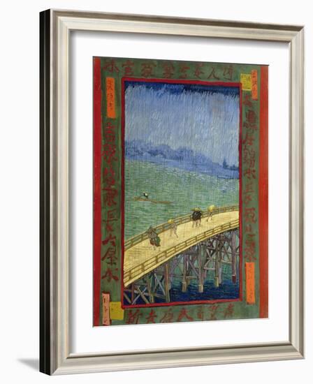 Bridge in the Rain (After Hiroshige)-Vincent van Gogh-Framed Giclee Print