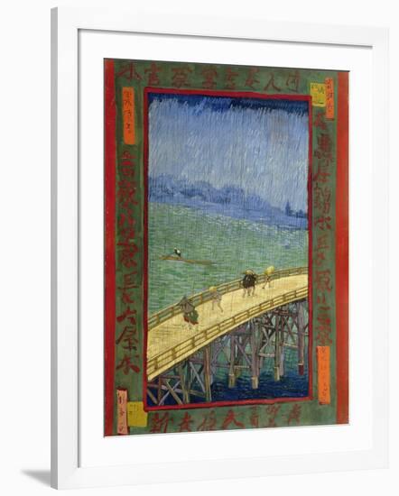 Bridge in the Rain (After Hiroshige)-Vincent van Gogh-Framed Giclee Print