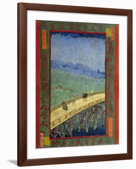 Bridge in the Rain (After Hiroshige)-Vincent van Gogh-Framed Giclee Print