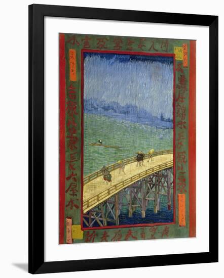 Bridge in the Rain (After Hiroshige)-Vincent van Gogh-Framed Giclee Print