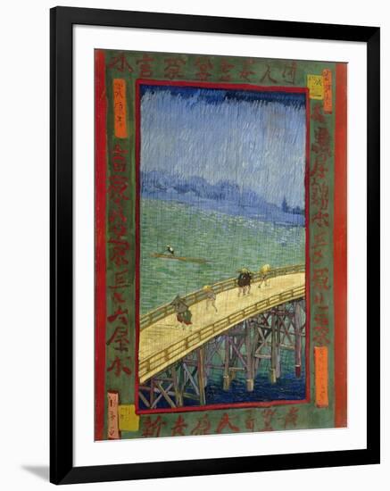 Bridge in the Rain (After Hiroshige)-Vincent van Gogh-Framed Giclee Print