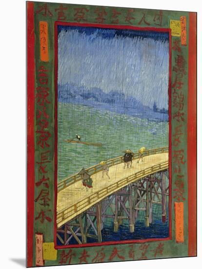 Bridge in the Rain (After Hiroshige)-Vincent van Gogh-Mounted Giclee Print