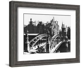 Bridge in the Speicherstadt (Warehouse City) Hamburg, circa 1910-Jousset-Framed Giclee Print