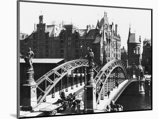 Bridge in the Speicherstadt (Warehouse City) Hamburg, circa 1910-Jousset-Mounted Giclee Print