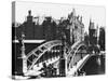 Bridge in the Speicherstadt (Warehouse City) Hamburg, circa 1910-Jousset-Stretched Canvas