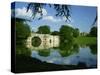 Bridge, Lake and House, Blenheim Palace, Oxfordshire, England, United Kingdom, Europe-Nigel Francis-Stretched Canvas