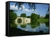 Bridge, Lake and House, Blenheim Palace, Oxfordshire, England, United Kingdom, Europe-Nigel Francis-Framed Stretched Canvas