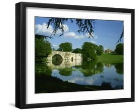 Bridge, Lake and House, Blenheim Palace, Oxfordshire, England, United Kingdom, Europe-Nigel Francis-Framed Photographic Print