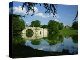 Bridge, Lake and House, Blenheim Palace, Oxfordshire, England, United Kingdom, Europe-Nigel Francis-Stretched Canvas