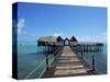 Bridge Leading to a Bar on the Water, Kiwengwa Beach, Zanzibar, Tanzania, East Africa, Africa-Yadid Levy-Stretched Canvas