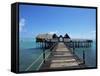 Bridge Leading to a Bar on the Water, Kiwengwa Beach, Zanzibar, Tanzania, East Africa, Africa-Yadid Levy-Framed Stretched Canvas