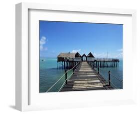 Bridge Leading to a Bar on the Water, Kiwengwa Beach, Zanzibar, Tanzania, East Africa, Africa-Yadid Levy-Framed Photographic Print