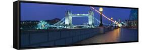 Bridge Lit Up at Night, Tower Bridge, River Thames, London, England-null-Framed Stretched Canvas