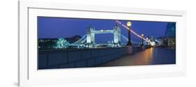 Bridge Lit Up at Night, Tower Bridge, River Thames, London, England-null-Framed Photographic Print