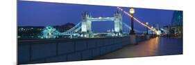 Bridge Lit Up at Night, Tower Bridge, River Thames, London, England-null-Mounted Photographic Print