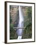 Bridge, Multnomah Falls, Columbia Gorge, Oregon, USA-Walter Bibikow-Framed Premium Photographic Print