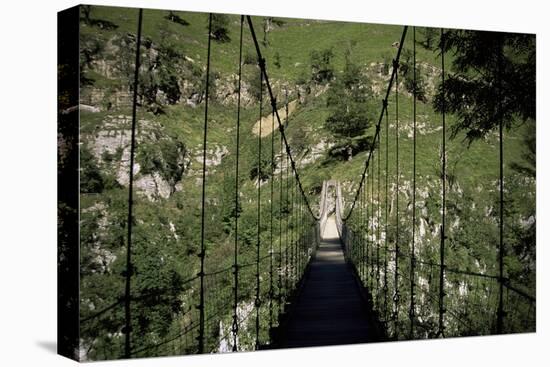 Bridge Near Larrau, Holzarte, Pays Basque, Pyrenees, Aquitaine, France-Nelly Boyd-Stretched Canvas
