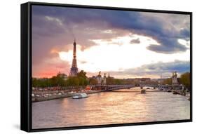 Bridge of Alexandre III and Eiffel Tower,  Paris,-neirfy-Framed Stretched Canvas