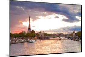 Bridge of Alexandre III and Eiffel Tower,  Paris,-neirfy-Mounted Photographic Print