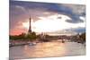 Bridge of Alexandre III and Eiffel Tower,  Paris,-neirfy-Mounted Photographic Print