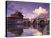 Bridge of Angels and Castello San Angelo, Rome, Italy-Adam Woolfitt-Stretched Canvas