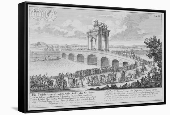 Bridge of Augustus on Via Flaminia, Italy, from Entwurf Einer Historischen Architektur-Johann Bernhard Fischer Von Erlach-Framed Stretched Canvas