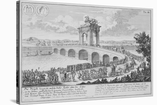 Bridge of Augustus on Via Flaminia, Italy, from Entwurf Einer Historischen Architektur-Johann Bernhard Fischer Von Erlach-Stretched Canvas
