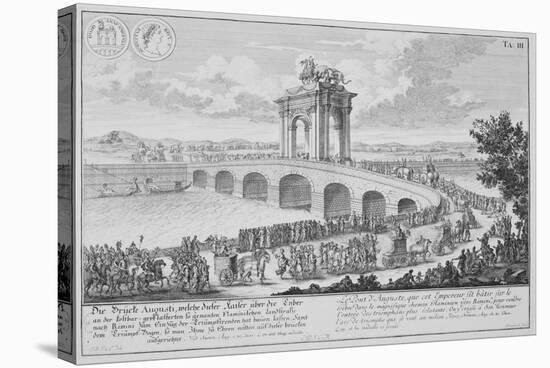 Bridge of Augustus on Via Flaminia, Italy, from Entwurf Einer Historischen Architektur-Johann Bernhard Fischer Von Erlach-Stretched Canvas