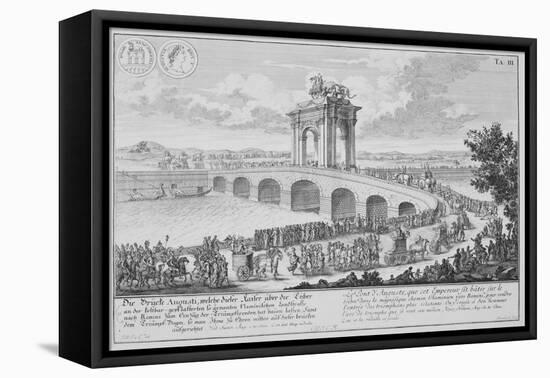 Bridge of Augustus on Via Flaminia, Italy, from Entwurf Einer Historischen Architektur-Johann Bernhard Fischer Von Erlach-Framed Stretched Canvas