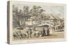 Bridge of Cut Stone and Entrance to a Temple, Simoda, 1855-Wilhelm Joseph Heine-Stretched Canvas
