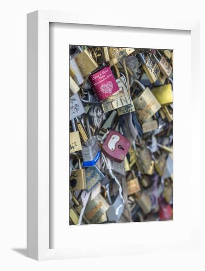 Bridge of love locks, Notre Dame, Paris, France-Jim Engelbrecht-Framed Photographic Print