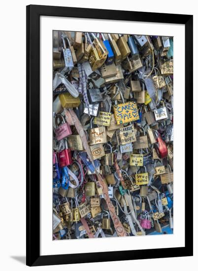 Bridge of love locks, Notre Dame, Paris, France-Lisa S. Engelbrecht-Framed Photographic Print