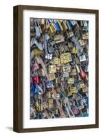 Bridge of love locks, Notre Dame, Paris, France-Lisa S. Engelbrecht-Framed Photographic Print