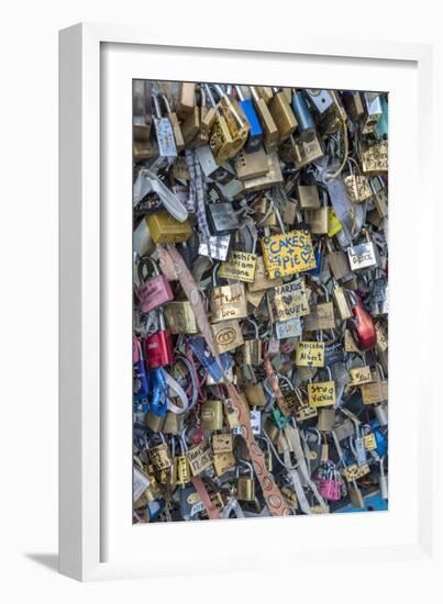 Bridge of love locks, Notre Dame, Paris, France-Lisa S. Engelbrecht-Framed Photographic Print