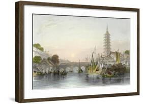 Bridge of Nanking-Thomas Allom-Framed Art Print