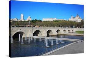 Bridge of Segovia, Fountains, Royal Palace and Cathedral of Nuestra Senora De La Almudena in Madrid-Paha_L-Stretched Canvas