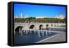 Bridge of Segovia, Fountains, Royal Palace and Cathedral of Nuestra Senora De La Almudena in Madrid-Paha_L-Framed Stretched Canvas