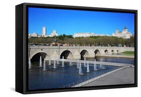 Bridge of Segovia, Fountains, Royal Palace and Cathedral of Nuestra Senora De La Almudena in Madrid-Paha_L-Framed Stretched Canvas