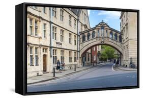 Bridge of Sighs, Hertford College, Oxford, Oxfordshire, England, United Kingdom, Europe-Matthew Williams-Ellis-Framed Stretched Canvas