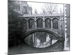 Bridge of Sighs, St. Johns College, Crossing the River Cam in Cambridge, March 1974-null-Mounted Photographic Print