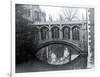 Bridge of Sighs, St. Johns College, Crossing the River Cam in Cambridge, March 1974-null-Framed Photographic Print