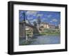 Bridge of Villeneuve-La-Garenne-Alfred Sisley-Framed Art Print