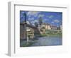 Bridge of Villeneuve-La-Garenne-Alfred Sisley-Framed Art Print
