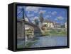 Bridge of Villeneuve-La-Garenne-Alfred Sisley-Framed Stretched Canvas