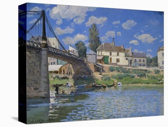 Bridge of Villeneuve-La-Garenne-Alfred Sisley-Stretched Canvas