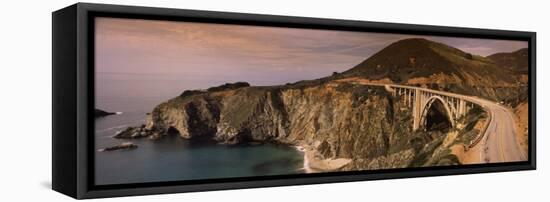 Bridge on a Hill, Bixby Bridge, Big Sur, California, USA-null-Framed Stretched Canvas