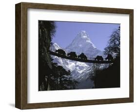 Bridge on Ama Dablam, Nepal-Michael Brown-Framed Photographic Print