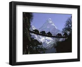 Bridge on Ama Dablam, Nepal-Michael Brown-Framed Photographic Print